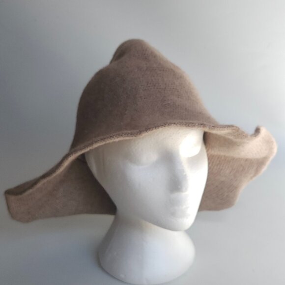 Khaki Conical Witch Hat Knit Professor Sprout costume hat Idea Halloween Dressup - Picture 7 of 7